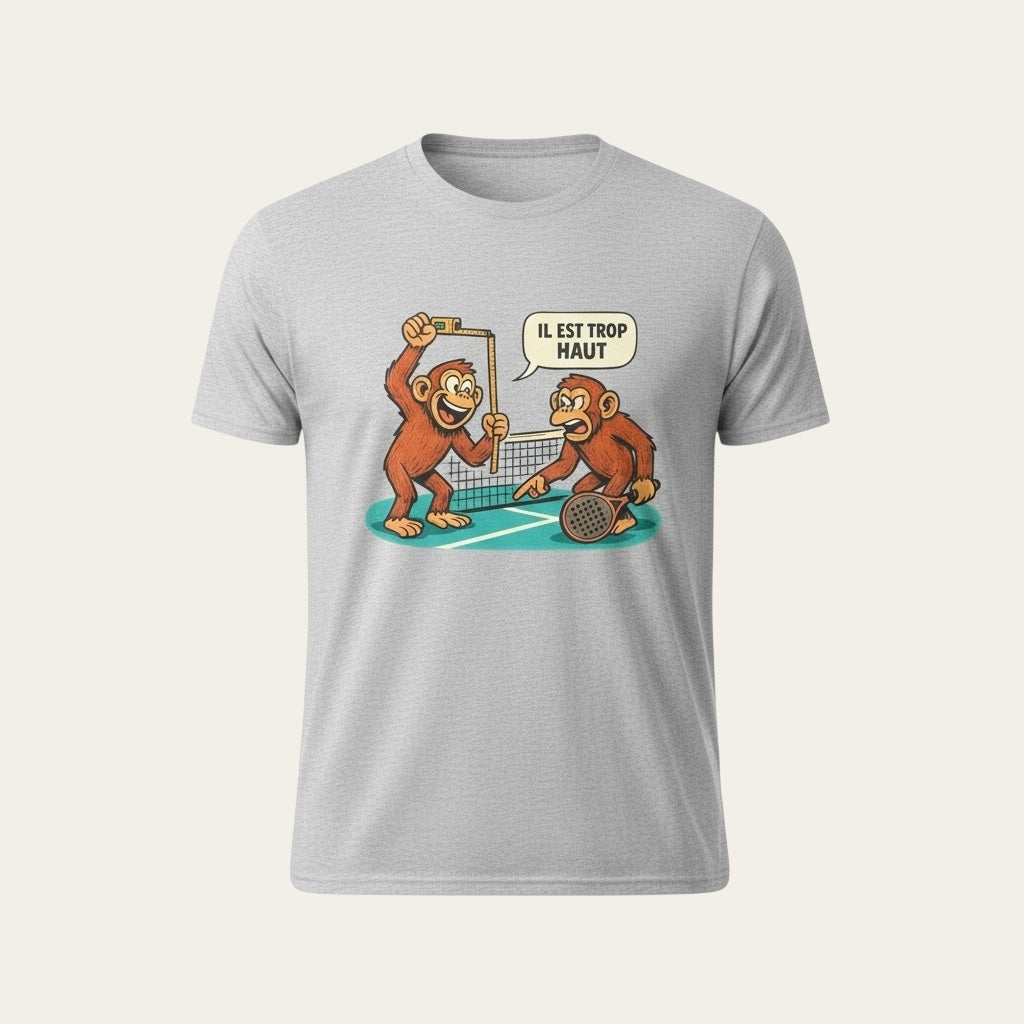 T-shirt gris élégant pour joueur de padel, confortable et idéal pour vos matchs sportifs