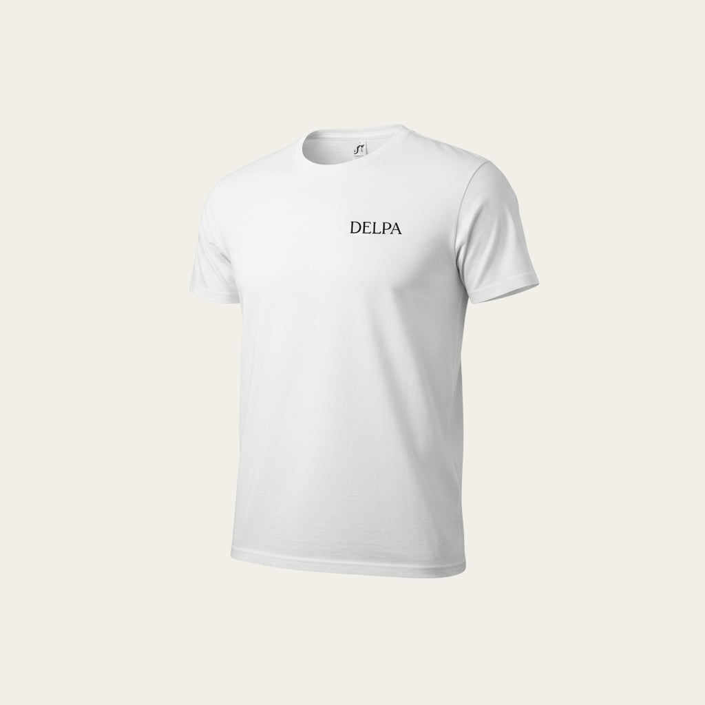 T shirt DELPA brodé noir fond blanc