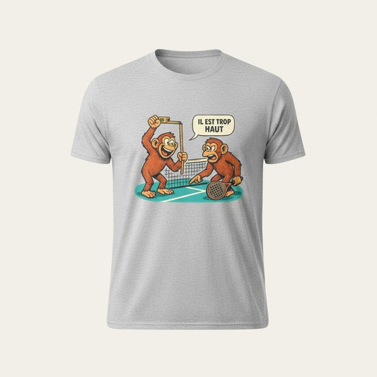 T-shirt gris élégant pour joueur de padel, confortable et idéal pour vos matchs sportifs